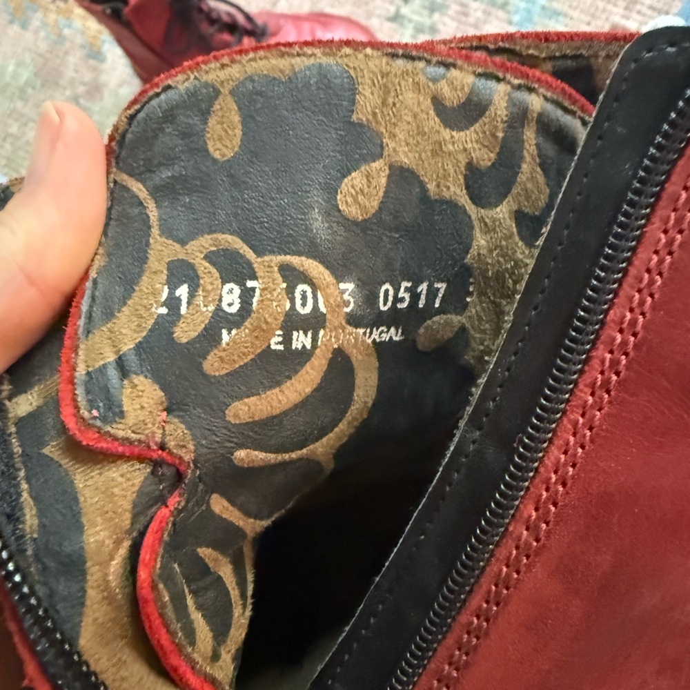 Fly London Red Ankle Boots - Picture 6 of 7